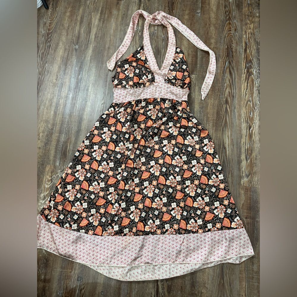 Wet Seal Vintage Y2K Halter Floral Top Dress Cottage Boho Forest Fairy Medium